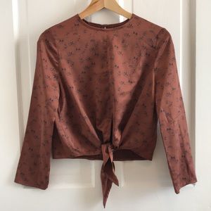 OAK + FORT | Front tie long sleeve top